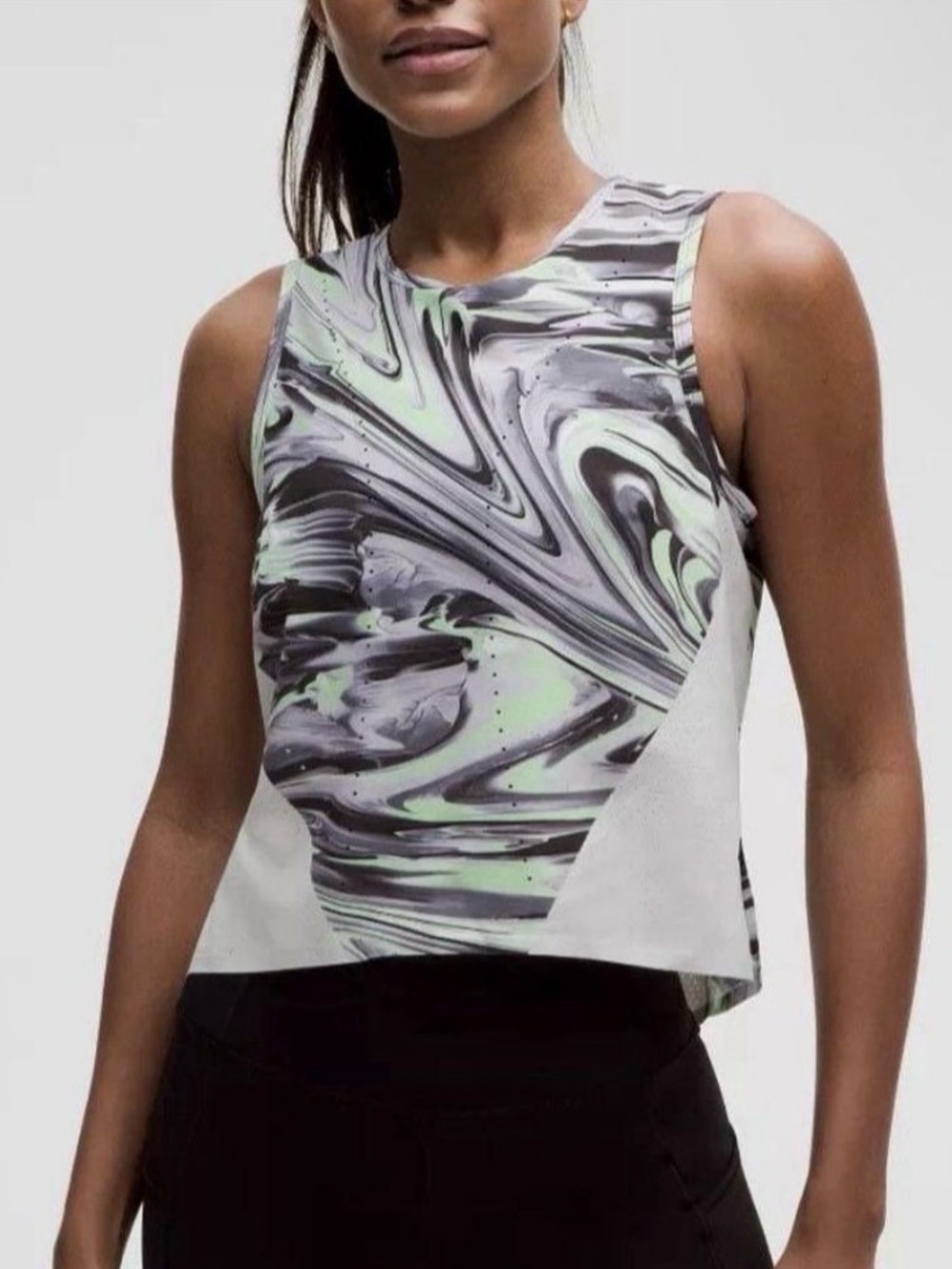 lululemon athletica Marble-Print Tank in Light Green and Gray